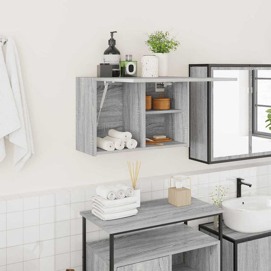 Mobile da Bagno Grigio Sonoma 60x25x40 cm in Legno Multistrato