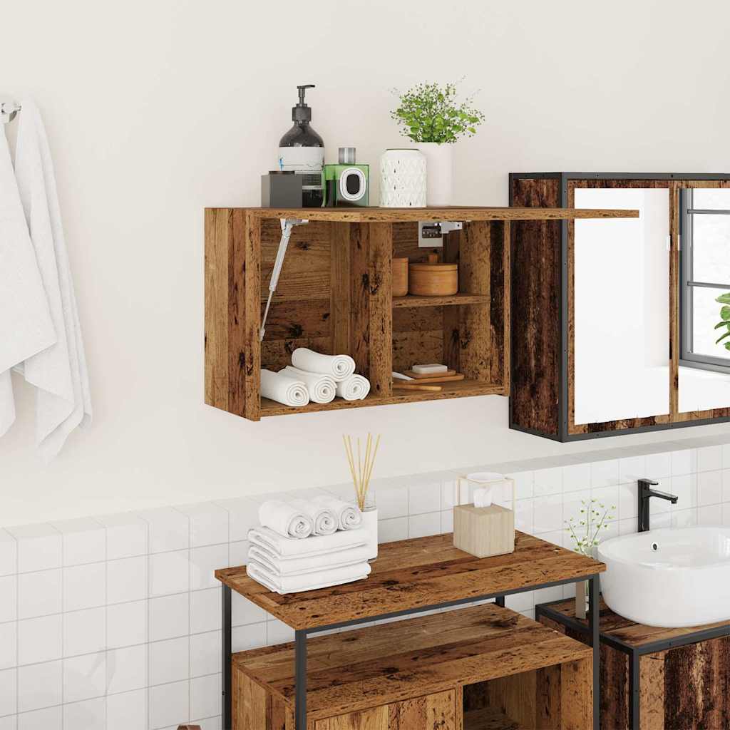 Mobile da Bagno Legno Antico 60x25x40 cm in Legno Multistrato