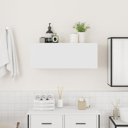 Mobile da Bagno a Parete Bianco 80x25x30cm in Legno Multistrato