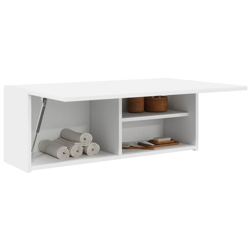 Mobile da Bagno a Parete Bianco 80x25x30cm in Legno Multistrato