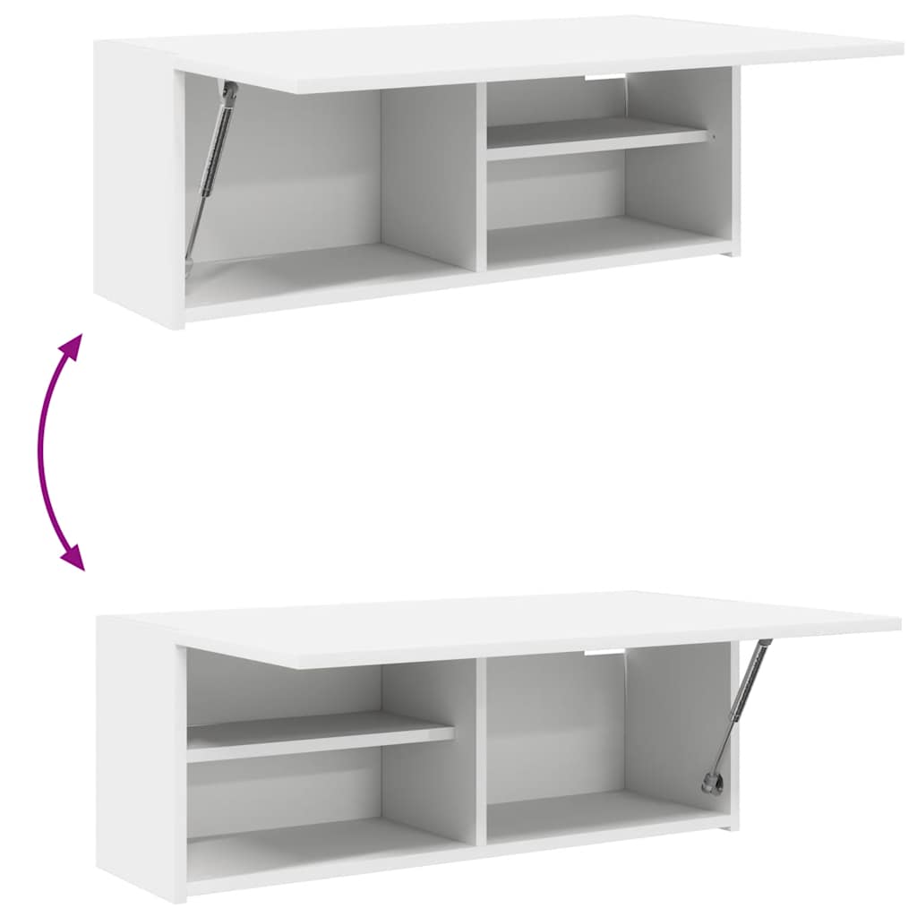 Mobile da Bagno a Parete Bianco 80x25x30cm in Legno Multistrato