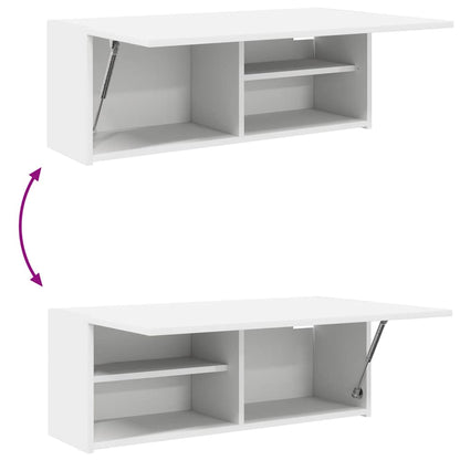 Mobile da Bagno a Parete Bianco 80x25x30cm in Legno Multistrato