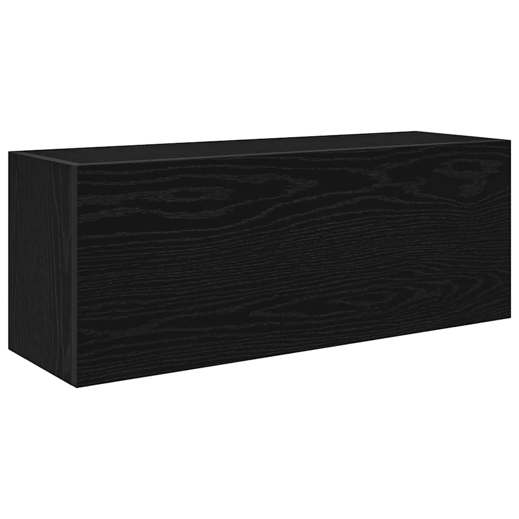 Mobile da Bagno a Parete Nero 80x25x30 cm in Legno Multistrato