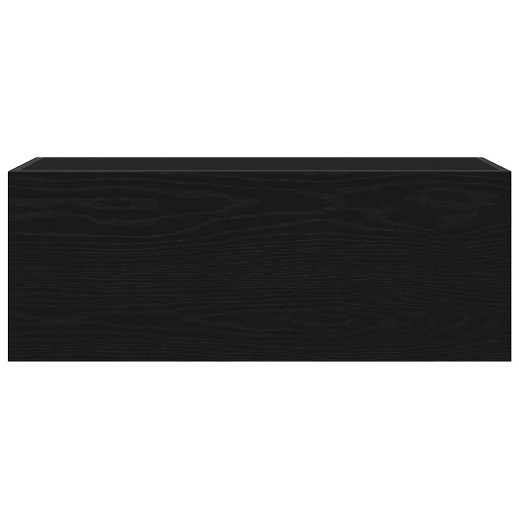 Mobile da Bagno a Parete Nero 80x25x30 cm in Legno Multistrato