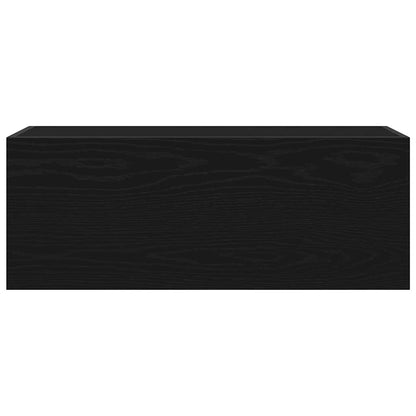 Mobile da Bagno a Parete Nero 80x25x30 cm in Legno Multistrato