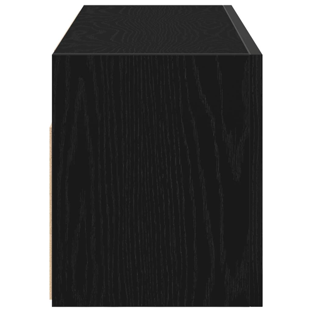 Mobile da Bagno a Parete Nero 80x25x30 cm in Legno Multistrato