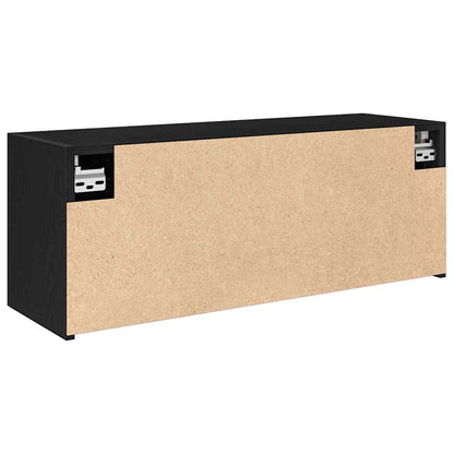 Mobile da Bagno a Parete Nero 80x25x30 cm in Legno Multistrato