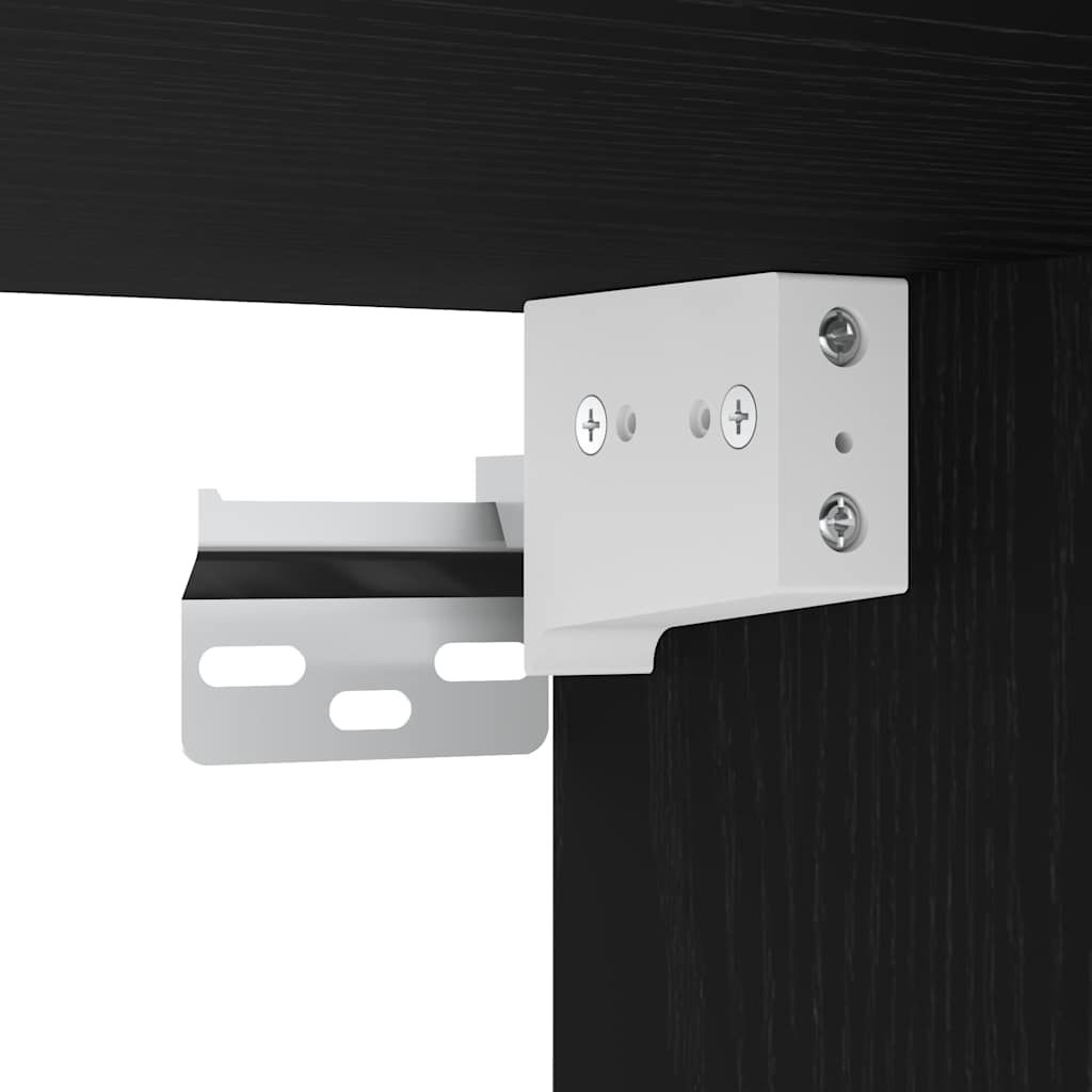 Mobile da Bagno a Parete Nero 80x25x30 cm in Legno Multistrato