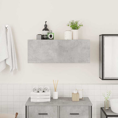 Armadietto da Bagno Grigio Cemento 80x25x30 cm in Truciolato