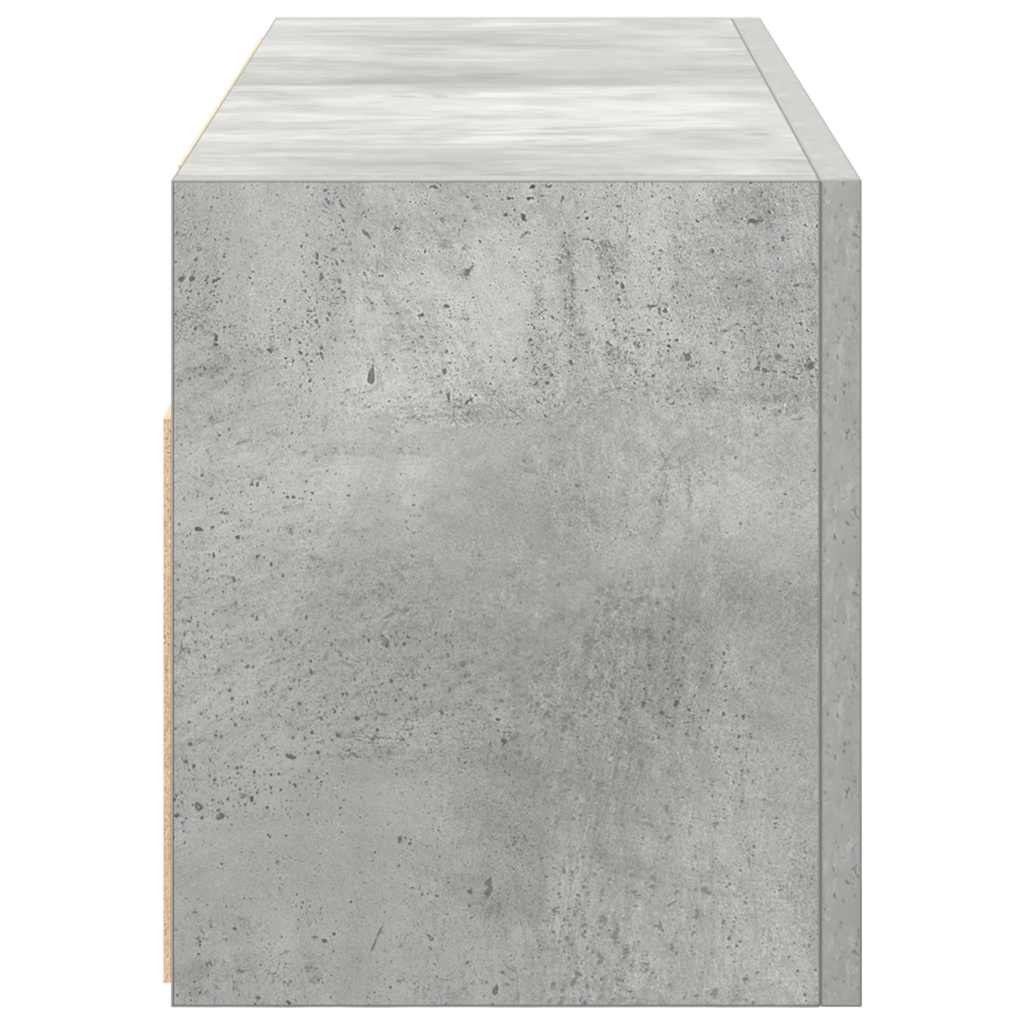 Armadietto da Bagno Grigio Cemento 80x25x30 cm in Truciolato