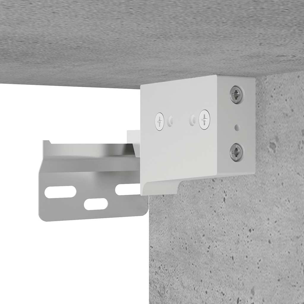 Armadietto da Bagno Grigio Cemento 80x25x30 cm in Truciolato