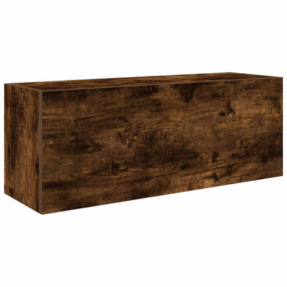 Armadietto Bagno Rovere Fumo 80x25x30 cm in Legno Multistrato