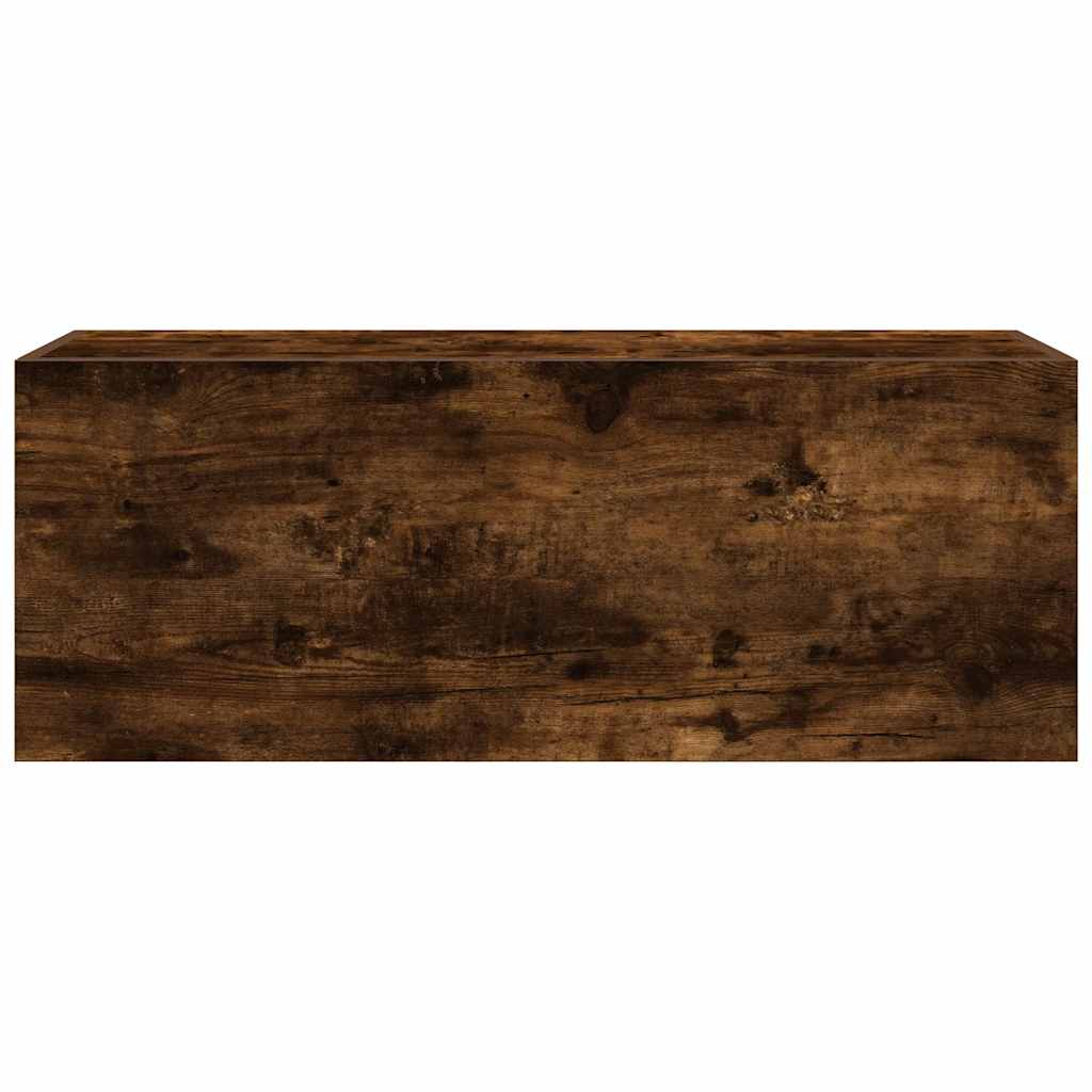 Armadietto Bagno Rovere Fumo 80x25x30 cm in Legno Multistrato