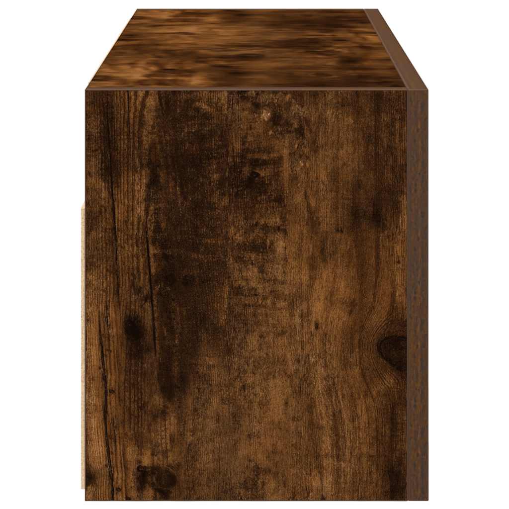 Armadietto Bagno Rovere Fumo 80x25x30 cm in Legno Multistrato