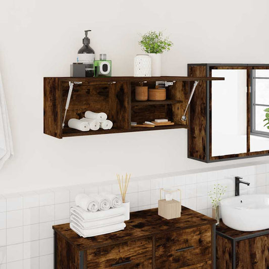 Armadietto Bagno Rovere Fumo 80x25x30 cm in Legno Multistrato | homemem39