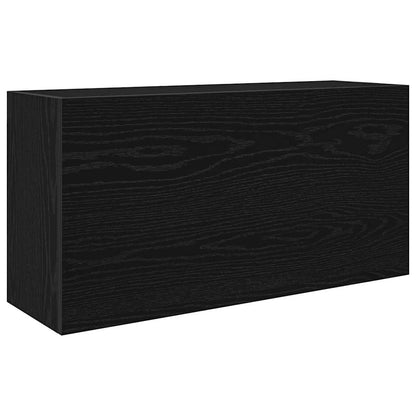 Mobile da Bagno a Parete Nero 80x25x40 cm in Truciolato