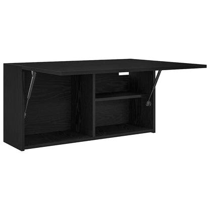 Mobile da Bagno a Parete Nero 80x25x40 cm in Truciolato