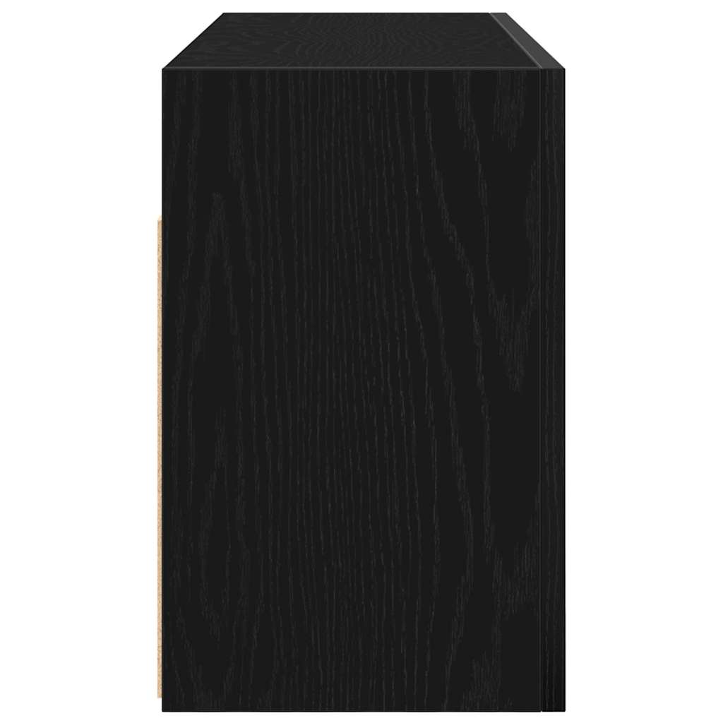 Mobile da Bagno a Parete Nero 80x25x40 cm in Truciolato