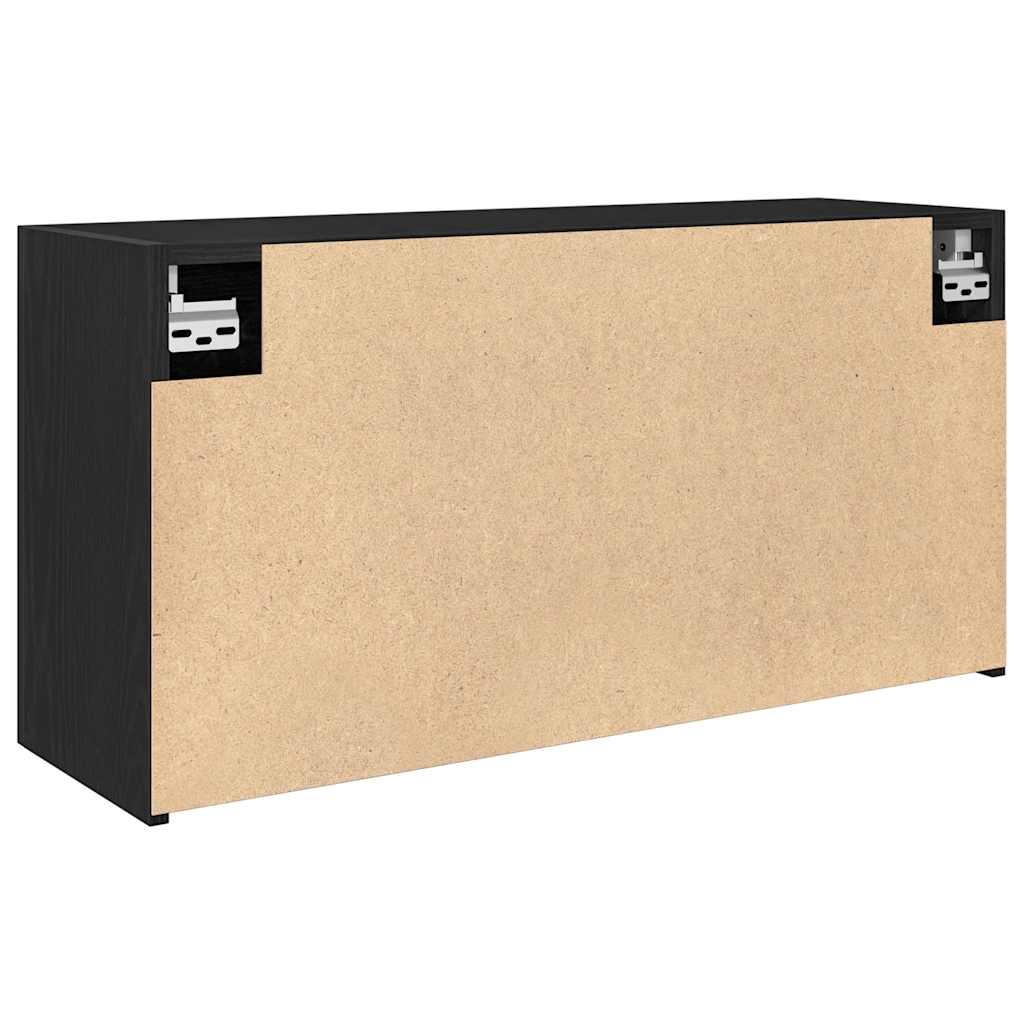 Mobile da Bagno a Parete Nero 80x25x40 cm in Truciolato