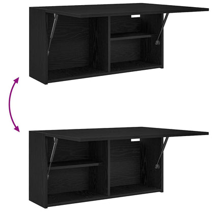 Mobile da Bagno a Parete Nero 80x25x40 cm in Truciolato