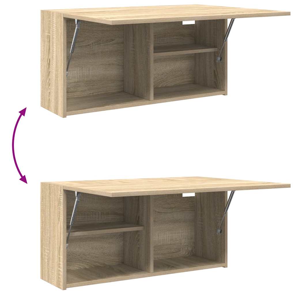 Mobile da Bagno a Parete Rovere Sonoma 80x25x40 cm Truciolato | homemem39