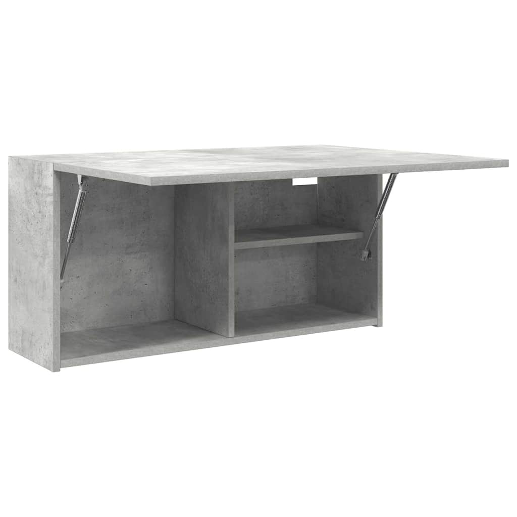 Mobile da Bagno a Parete Grigio Cemento 80x25x40 cm Truciolato