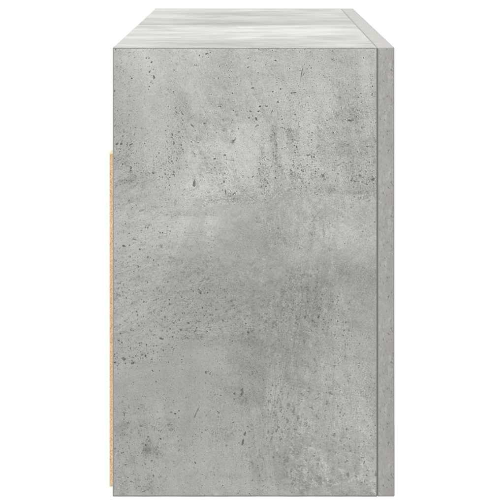 Mobile da Bagno a Parete Grigio Cemento 80x25x40 cm Truciolato
