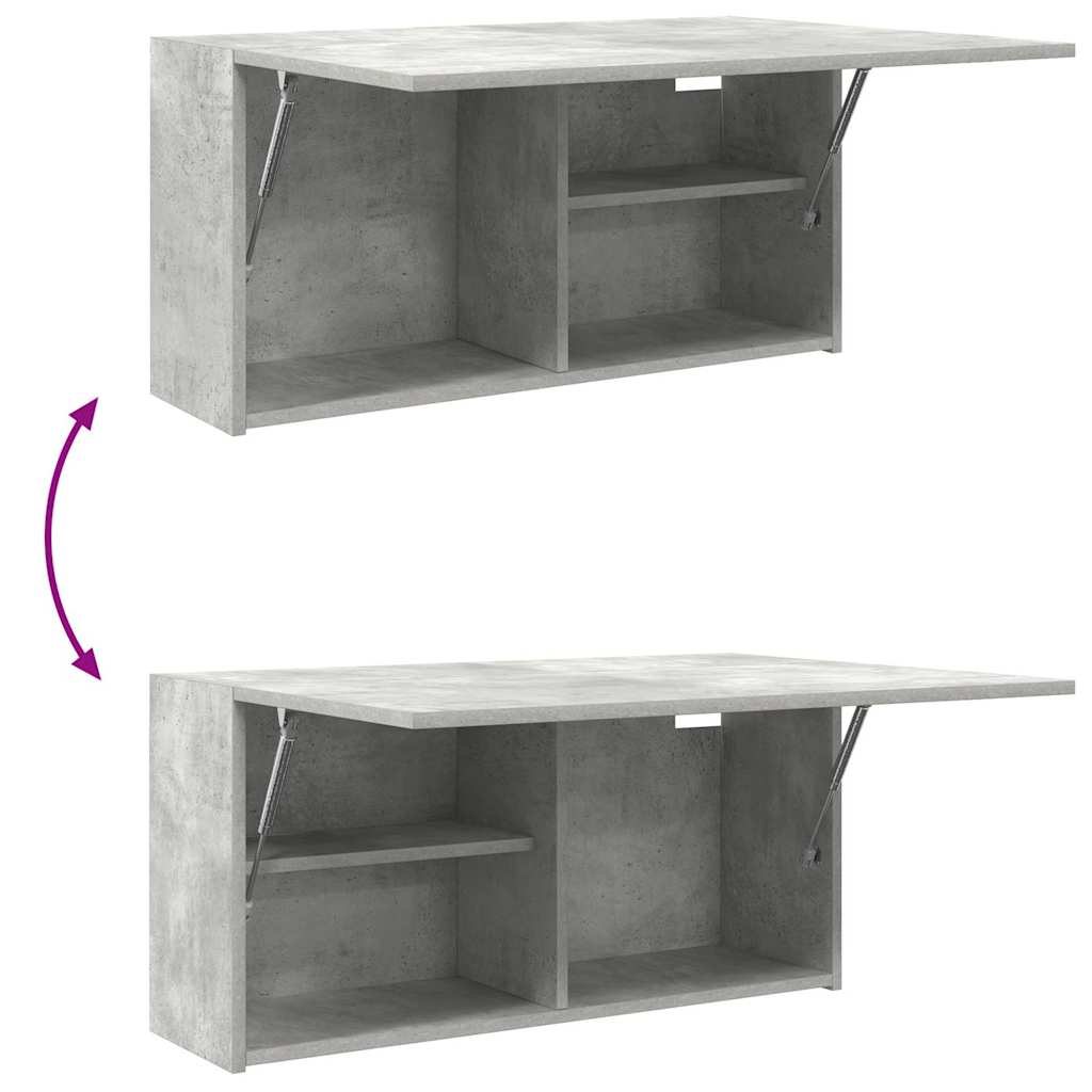 Mobile da Bagno a Parete Grigio Cemento 80x25x40 cm Truciolato