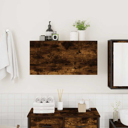 Mobile da Bagno a Parete Rovere Fumo 80x25x40 cm in Truciolato