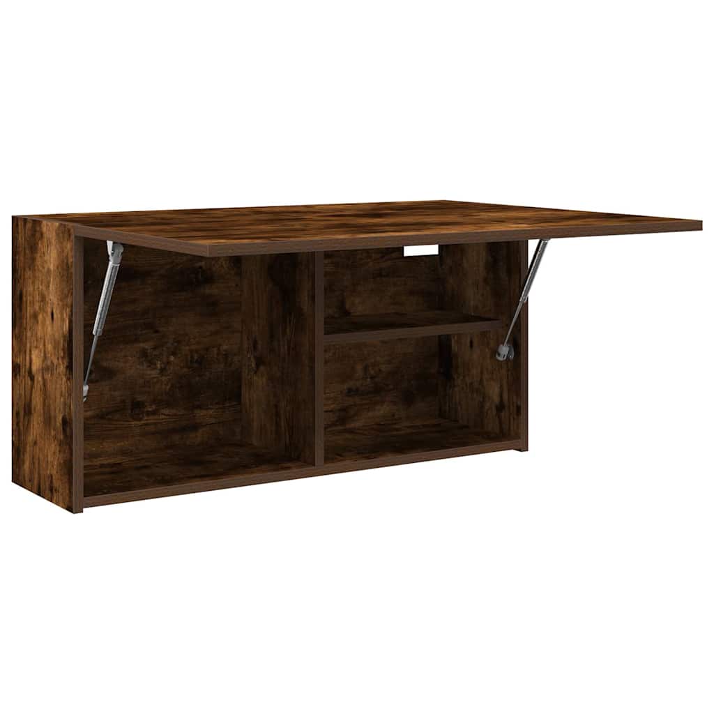 Mobile da Bagno a Parete Rovere Fumo 80x25x40 cm in Truciolato
