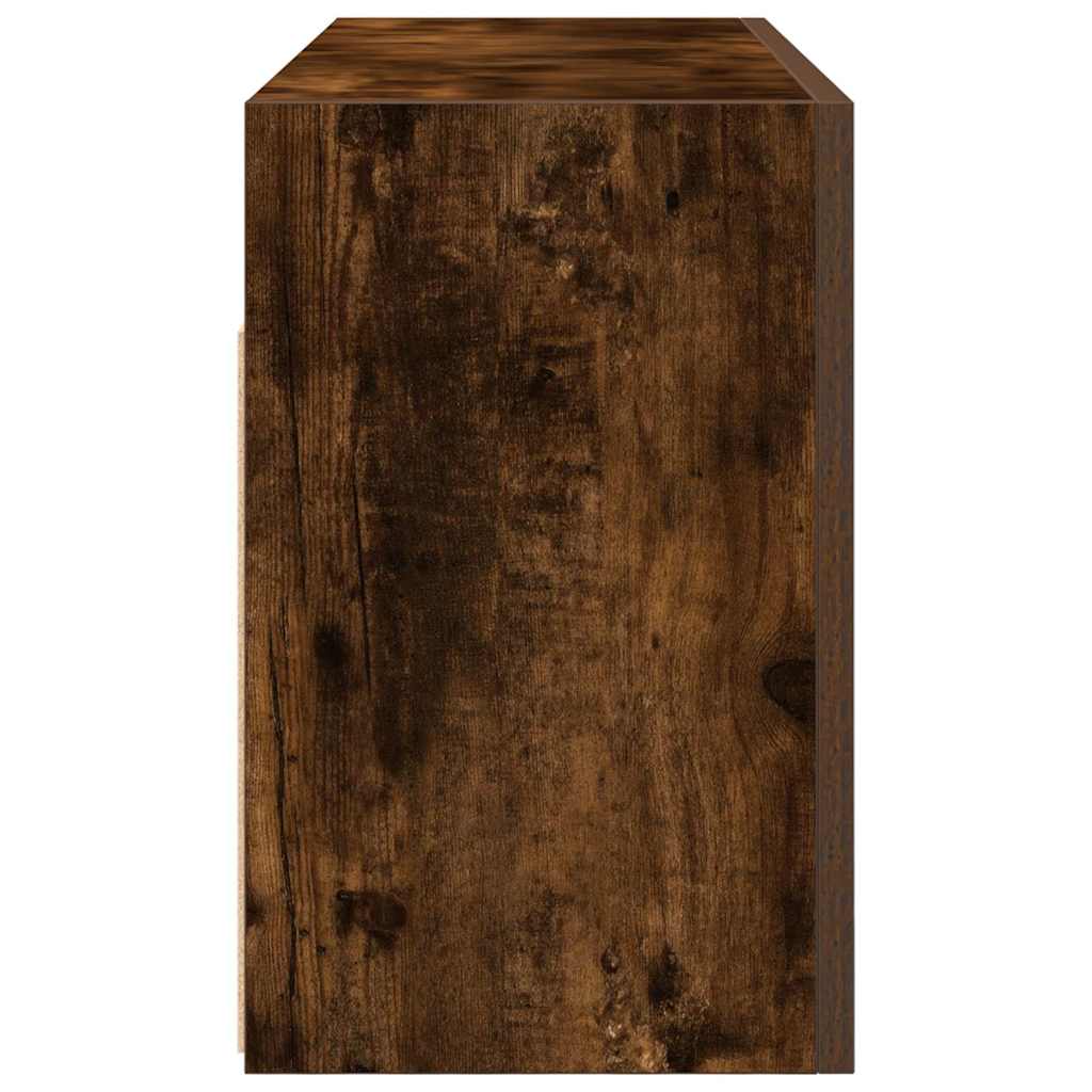 Mobile da Bagno a Parete Rovere Fumo 80x25x40 cm in Truciolato