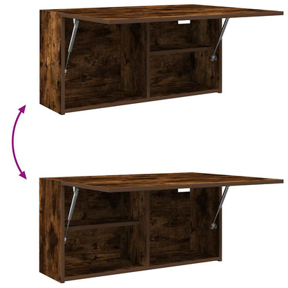 Mobile da Bagno a Parete Rovere Fumo 80x25x40 cm in Truciolato