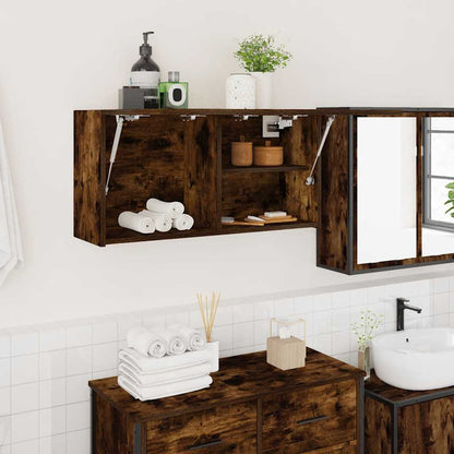 Mobile da Bagno a Parete Rovere Fumo 80x25x40 cm in Truciolato