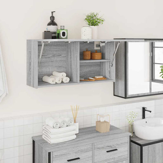 Mobile da Bagno Grigio Sonoma 80x25x40 cm in Truciolato