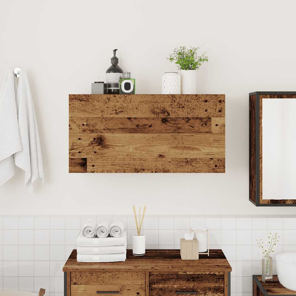 Mobile da Bagno Legno Antico 80x25x40 cm in Truciolato