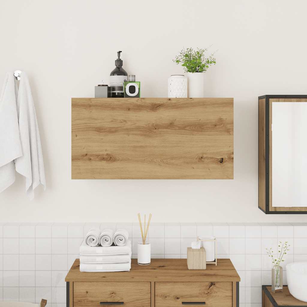 Mobiletto da Bagno Rovere Artigianale 80x25x40 cm in Truciolato | homemem39