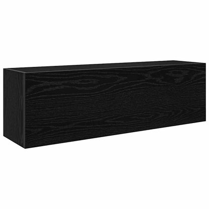 Mobile da Bagno a Parete Nero 100x25x30 cm in Truciolato