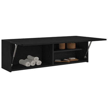 Mobile da Bagno a Parete Nero 100x25x30 cm in Truciolato