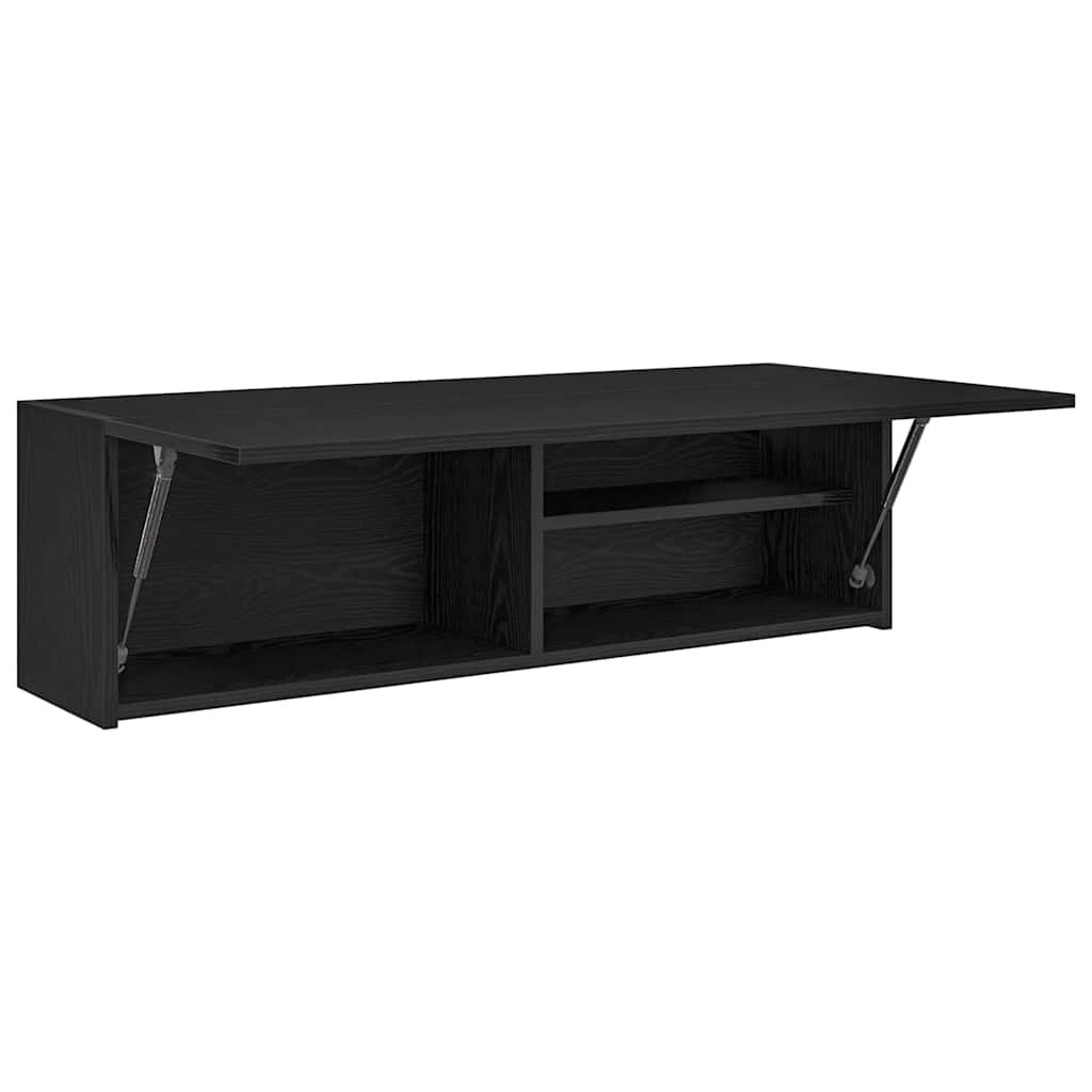 Mobile da Bagno a Parete Nero 100x25x30 cm in Truciolato