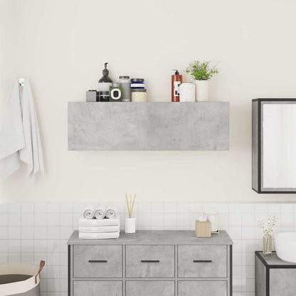 Armadietto da Bagno Grigio Cemento 100x25x30 cm in Truciolato