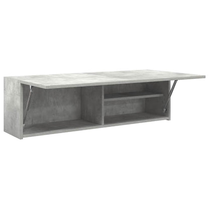 Armadietto da Bagno Grigio Cemento 100x25x30 cm in Truciolato