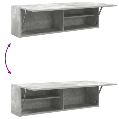 Armadietto da Bagno Grigio Cemento 100x25x30 cm in Truciolato