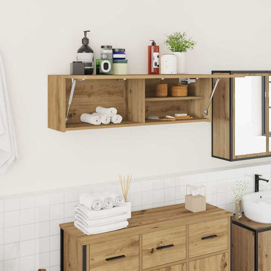 Mobiletto da Bagno Rovere Artigianale 100x25x30 cm Truciolato | homemem39