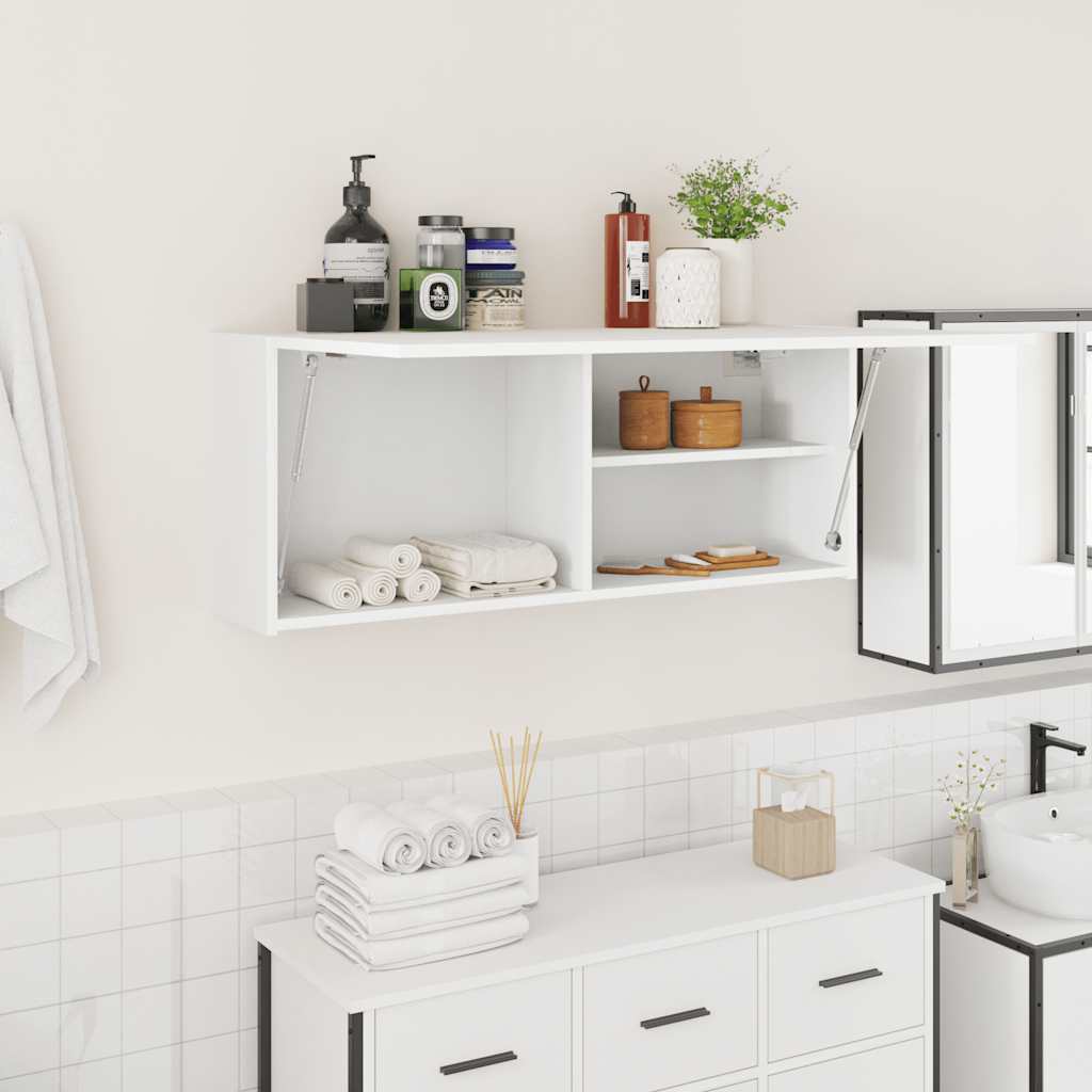Mobile da Bagno a Parete Bianco 100x25x40 cm in Truciolato