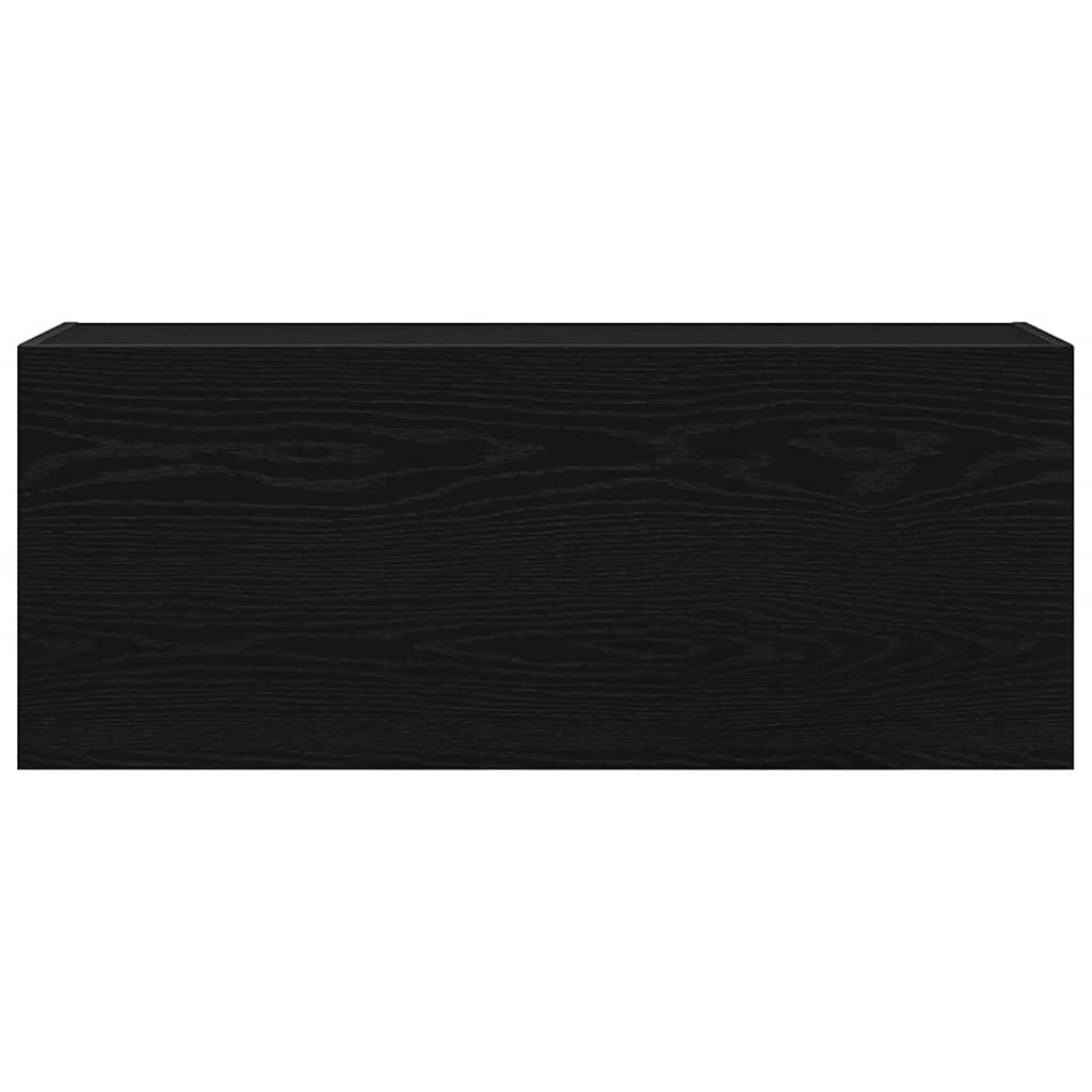 Mobile da Bagno a Parete Nero 100x25x40 cm in Truciolato