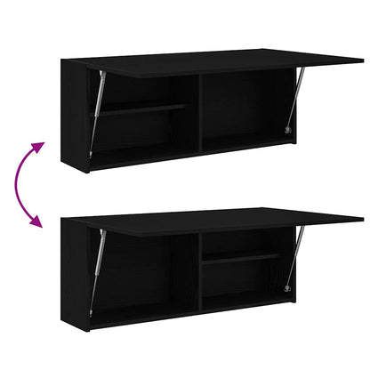 Mobile da Bagno a Parete Nero 100x25x40 cm in Truciolato
