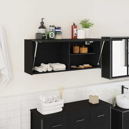 Mobile da Bagno a Parete Nero 100x25x40 cm in Truciolato