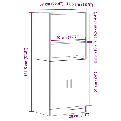 Mobile da Cucina Nero 57x41,5x131,5 cm in Truciolato - homemem39