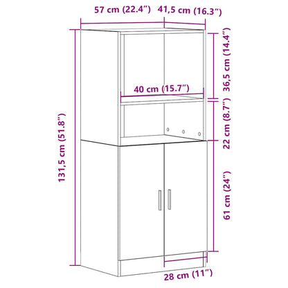 Mobile da Cucina Grigio Cemento 57x41,5x131,5 cm in Truciolato - homemem39