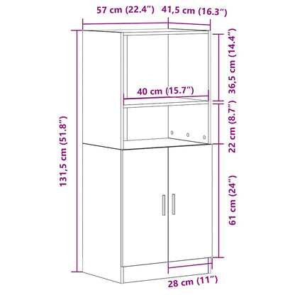 Armadietto Cucina Legno Antico 57x41,5x131,5 cm in Truciolato | homemem39